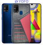 YOFO | The Case with Look | Leather Premuim Back Case Cover for Samsung Galaxy F41 / Samsung Galaxy M31 / Samsung Galaxy M31 Prime (Black)