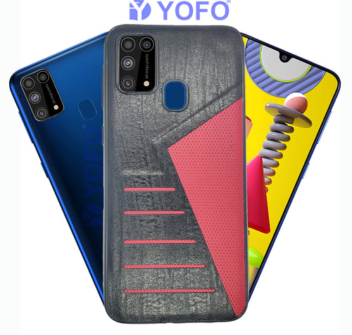 YOFO | The Case with Look | Leather Premuim Back Case Cover for Samsung Galaxy F41 / Samsung Galaxy M31 / Samsung Galaxy M31 Prime (Black)
