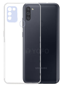 YOFO Back Cover for Samsung M11 (Transparent) with Dust Plug & Camera Protection