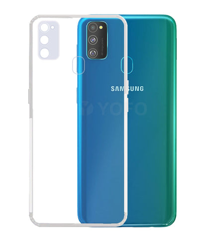 YOFO Back Cover for Samsung M30s (Transparent) with Dust Plug & Camera Protection