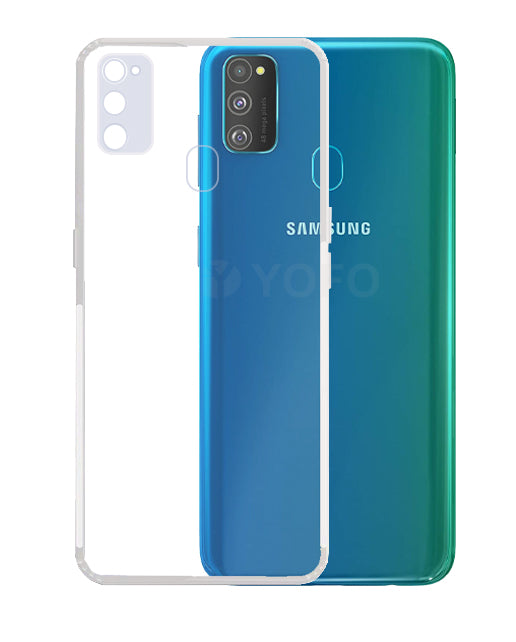 YOFO Back Cover for Samsung M30s (Transparent) with Dust Plug & Camera Protection