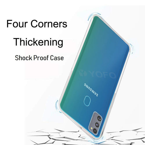 YOFO Back Cover for Samsung M30s (Transparent) with Dust Plug & Camera Protection