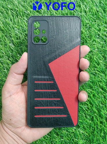 YOFO | The Case with Look | Leather Premuim Back Case Cover for Samsung Galaxy M51(BLACK)