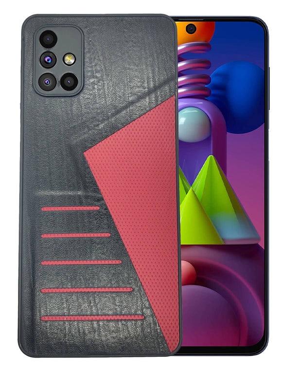 YOFO | The Case with Look | Leather Premuim Back Case Cover for Samsung Galaxy M51(BLACK)