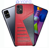 YOFO | The Case with Look | Leather Premuim Back Case Cover for Samsung Galaxy M51(RED)
