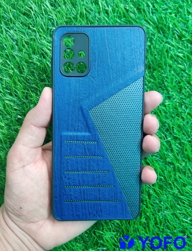 YOFO | The Case with Look | Leather Premuim Back Case Cover for Samsung Galaxy M51(Navy Blue)