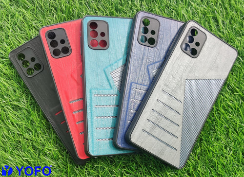 YOFO | The Case with Look | Leather Premuim Back Case Cover for Samsung Galaxy M51(AQUA BLUE)