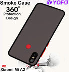 YOFO Back Cover for Xiaomi Mi A2 (Translucent Matte Smoke Case|Soft Frame|Shockproof|Full Camera Protection) with Free Mobile Stand