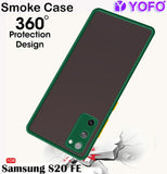 YOFO Back Cover for Samsung Galaxy S20 Lite / S20 FE (Translucent Matte Smoke Case|Soft Frame|Shockproof|Full Camera Protection) with Free Mobile Stand