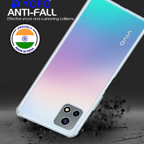YOFO Back Cover for Vivo Y72 (5G) (Flexible|Silicone|Transparent|Shockproof|Camera Protection)