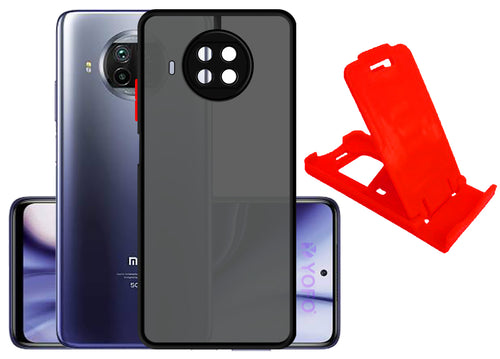 YOFO Matte Finish Smoke Back Cover with Full Camera Lens Protection for Redmi 10i With Free Mobile Stand