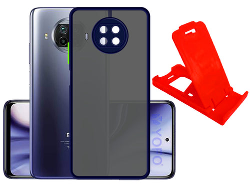 YOFO Matte Finish Smoke Back Cover with Full Camera Lens Protection for Redmi 10i With Free Mobile Stand