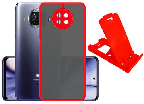 YOFO Matte Finish Smoke Back Cover with Full Camera Lens Protection for Redmi 10i With Free Mobile Stand