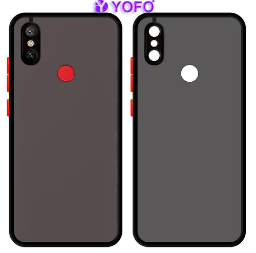 YOFO Back Cover for Xiaomi Mi A2 (Translucent Matte Smoke Case|Soft Frame|Shockproof|Full Camera Protection) with Free Mobile Stand