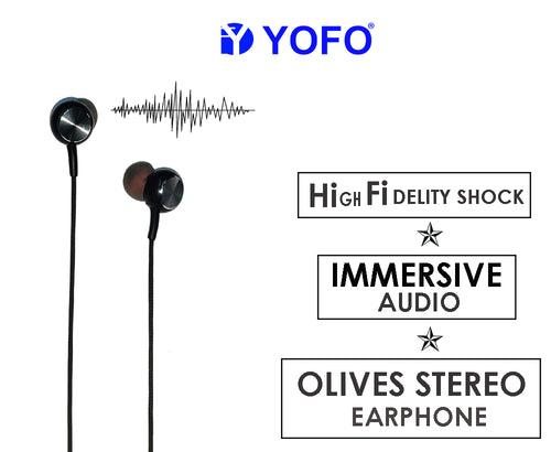 TEN PLUS TP-108 Earphone with Universal Stereo, Extra Bass Wired Headset (Black)