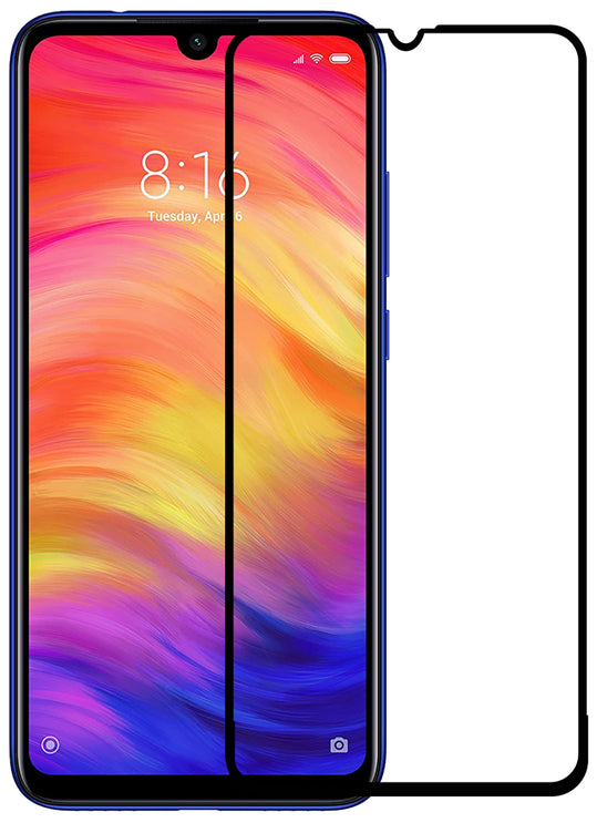 YOFO HD D+ Edge to Edge Full Screen Coverage Tempered Glass for Redmi 7, Redmi Note 7 Pro - Full Glue Gorilla Glass (Black)