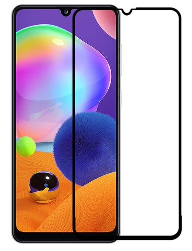 YOFO HD D+ Edge to Edge Full Screen Coverage Tempered Glass for Samsung A31 / A32 / A22 / M32 / F22 - Full Glue Gorilla Glass (Black)