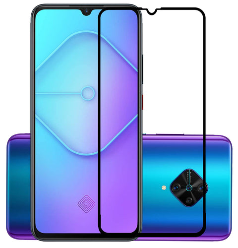 YOFO HD D+ Edge to Edge Full Screen Coverage Tempered Glass for Vivo S1 Pro - Full Glue Gorilla Glass (Black)