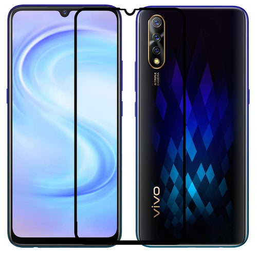YOFO HD D+ Edge to Edge Full Screen Coverage Tempered Glass for Vivo S1 - Full Glue Gorilla Glass (Black)