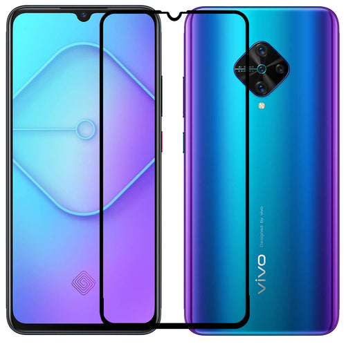 YOFO HD D+ Edge to Edge Full Screen Coverage Tempered Glass for Vivo S1 Pro - Full Glue Gorilla Glass (Black)