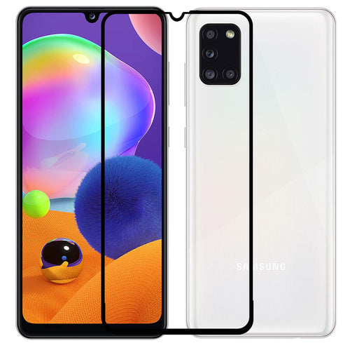 YOFO HD D+ Edge to Edge Full Screen Coverage Tempered Glass for Samsung A31 / A32 / A22 / M32 / F22 - Full Glue Gorilla Glass (Black)