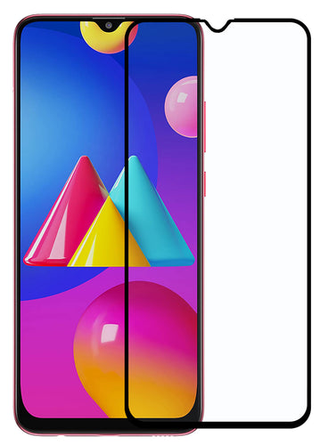 YOFO HD D+ Edge to Edge Full Screen Coverage Tempered Glass for Samsung Galaxy M02s -Full Glue Gorilla Glass (Black)