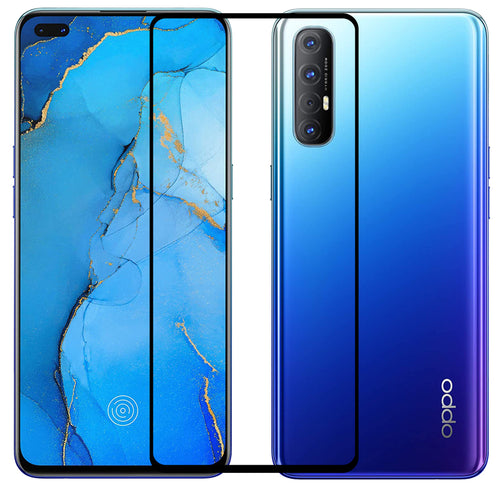 YOFO HD D+ Edge to Edge Full Screen Coverage Tempered Glass for Oppo Reno 3 Pro - Full Glue Gorilla Glass (Black)