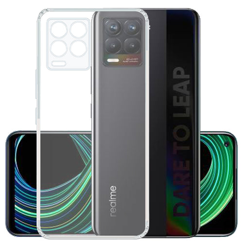 YOFO Silicon Transparent Back Cover for Realme 8 / Realme 8 Pro - Camera Protection with Anti Dust Plug