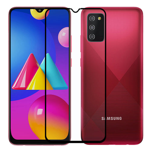 YOFO HD D+ Edge to Edge Full Screen Coverage Tempered Glass for Samsung Galaxy M02s -Full Glue Gorilla Glass (Black)