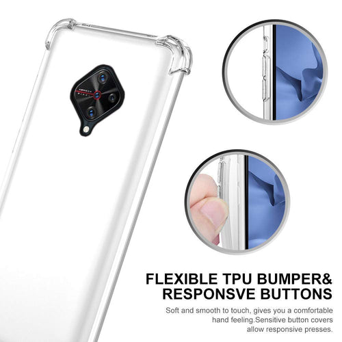 YOFO Shockproof Transparent Back Cover for VIVO S1 PRO - (Transparent)