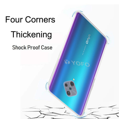 YOFO Back Cover for Vivo S1 Pro (Transparent) with Dust Plug & Camera Protection