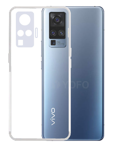 YOFO Back Cover for Vivo X50 Pro  (Transparent) with Dust Plug & Camera Protection