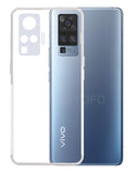 YOFO Back Cover for Vivo X50 Pro  (Transparent) with Dust Plug & Camera Protection