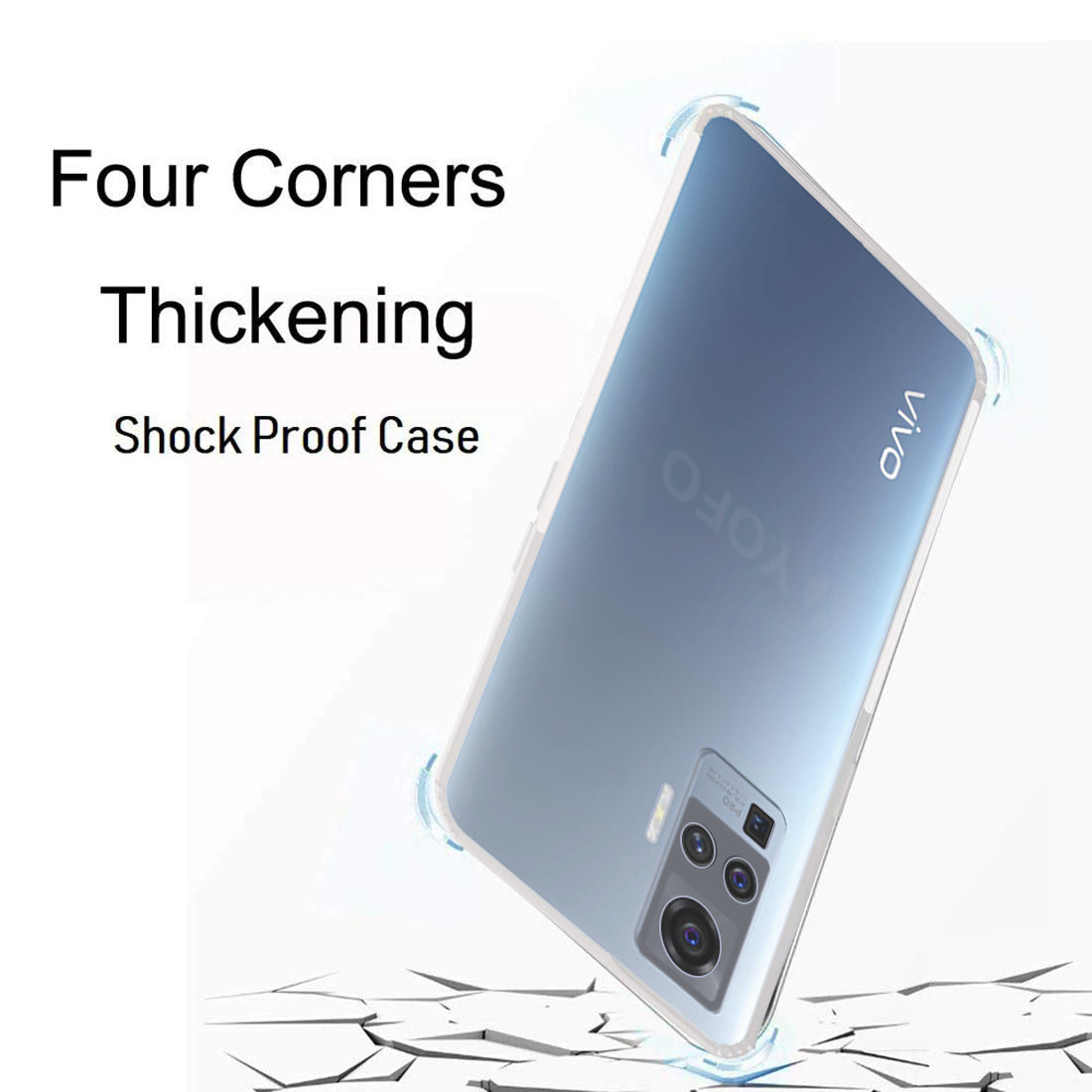 YOFO Back Cover for Vivo X50 Pro (Transparent) with Dust Plug