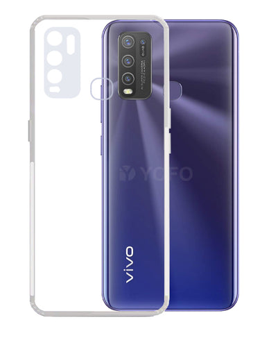 YOFO Back Cover for Vivo Y50 / Y30 (Transparent) with Dust Plug & Camera Protection (SALE)