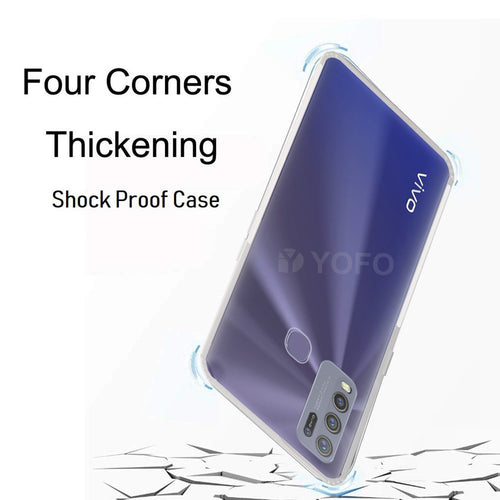 YOFO Back Cover for Vivo Y50 / Y30 (Transparent) with Dust Plug & Camera Protection (SALE)