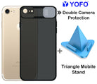 Prime Metal Shutter, Slim Protective Back Cover With Camera Slide Protector For iPhone 6 Plus With Free Triangle Mobile Stand
