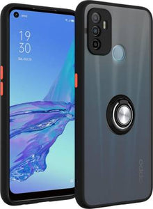 YOFO Matte Finish Smoke Back Cover with magnetic Pop Socket & Full Camera Lens Protection for Oppo A53 / A33