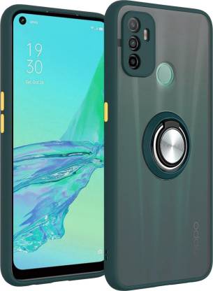 YOFO Matte Finish Smoke Back Cover with magnetic Pop Socket & Full Camera Lens Protection for Oppo A53 / A33