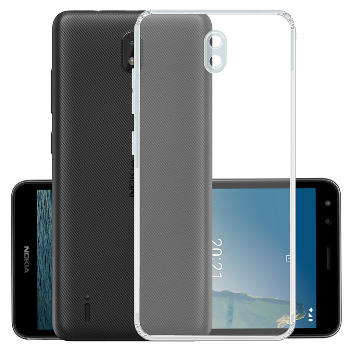 YOFO Back Cover for Nokia C01 Plus (Flexible|Silicone|Transparent|Dust Plug|Camera Protection)