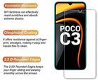 YOFO Tempered Glass Guard for Poco C3  (Pack of 1)