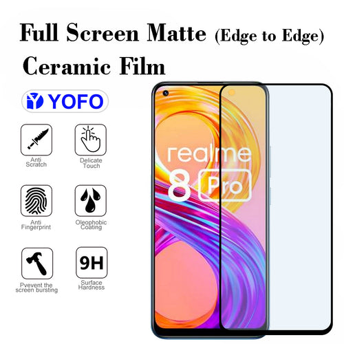 YOFO Anti Glare Matte Finish Anti-Fingerprint 9H Hammer Screen Protector for Realme 7 Pro / Realme 8 / Realme 8 Pro(Full Edge to Edge)