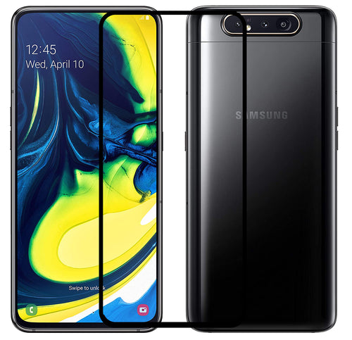 YOFO HD D+ Edge to Edge Full Screen Coverage Tempered Glass for Samsung A80 / A90 - Full Glue Gorilla Glass (Black)