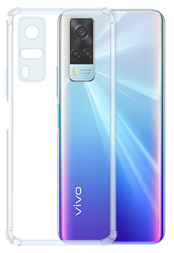 YOFO Back Cover for Vivo Y53s (Flexible|Silicone|Transparent|Shockproof|Camera Protection)