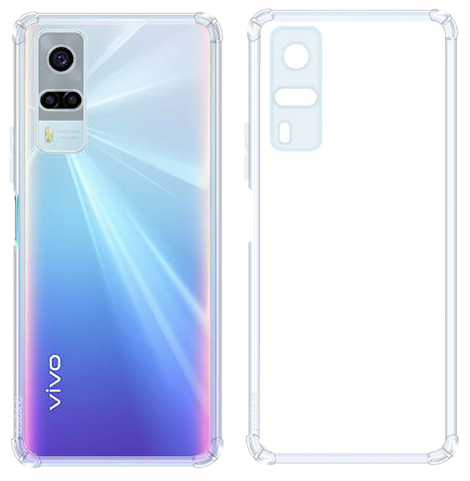 YOFO Back Cover for Vivo Y53s (Flexible|Silicone|Transparent|Shockproof|Camera Protection)