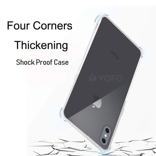 YOFO Back Cover for iPhone XS Max (Transparent) with Dust Plug & Camera Protection