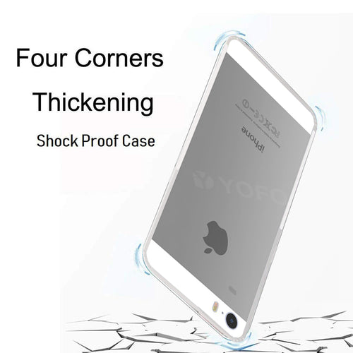 YOFO Back Cover for iPhone 5 (Transparent) with Dust Plug & Camera Protection