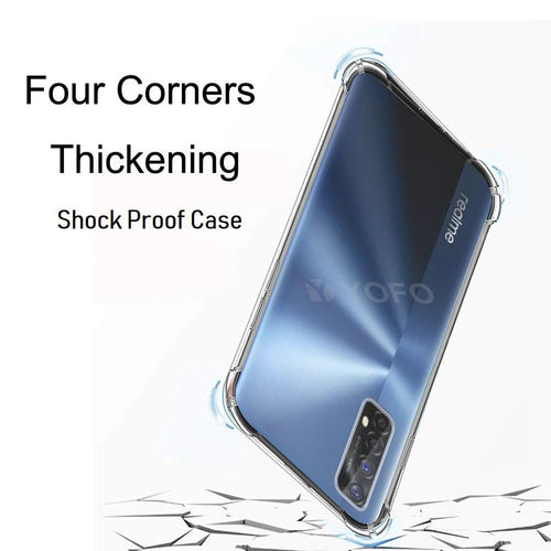 YOFO Rubber Shockproof Soft Transparent Back Cover for Realme 7/Narzo-20Pro - All Sides Protection Case