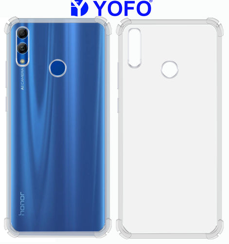 YOFO Rubber Back Cover Case for Honor 10 Lite (Transparent) with Bumper Corner