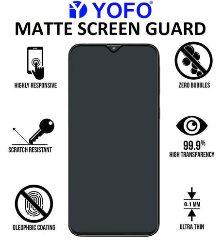 YOFO Anti Glare Matte Finish Anti-Fingerprint 9H Ceramic Protector for Samsung A10 / M10